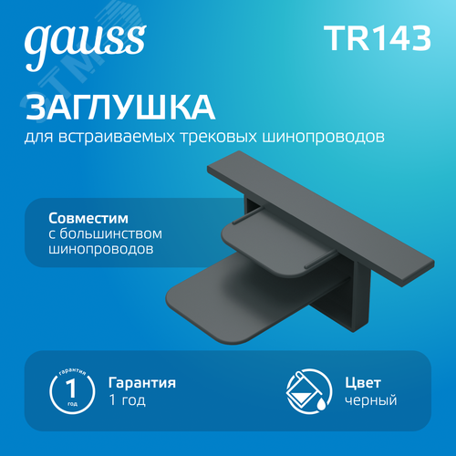 Заглушка для встраиваемого трекового шинопровода Черный Track - фото 2