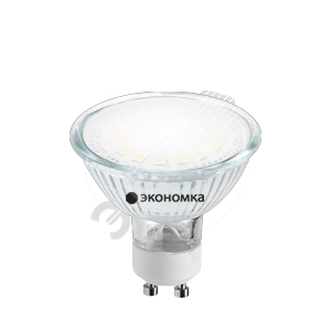 Лампа светодиодная LED 5Вт GU10 230v 3000K 330лм Экономка матовая (Eco_LED5wGU10C30_fr) - Экономка