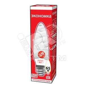 Лампа энергосберегающая КЛЛ 13/842 E27 D36х111 спираль ЭКОНОМКА - Экономка