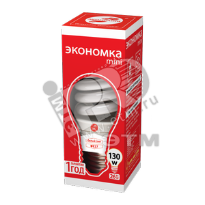 Лампа энергосберегающая КЛЛ 26/842 E27 D50x115 спираль ЭКОНОМКА - Экономка