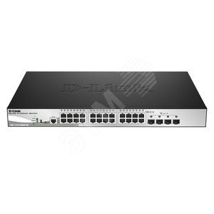 Коммутатор 24 порта 10/100/1000Base-T с поддержкой РоЕ и 4 порта 10GBase-X SFP+ (DGS-1510-28XMP/ME/A1A) - D-Link