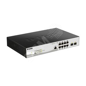 Коммутатор управляемый L2 10 портов RJ45/SFP 10 100 1000 Мб/с PoE 78Вт - D-Link
