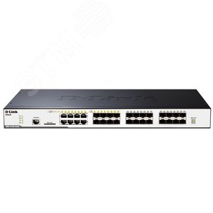 Коммутатор 24 порта L2+ с 16 портами 10/100/1000Base-T и 8 комбо-портами 10/100/1000BASE-T/Mini GBIC (SFP) (DL-DGS-3120-24SC/B1ASI) - D-Link