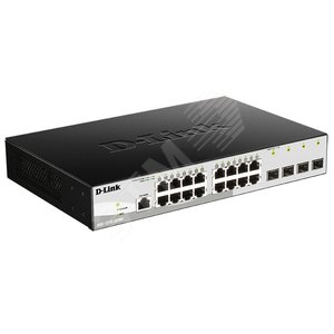 Коммутатор управляемый L2 20 портов RJ45/SFP 10 100 1000 Мб/с PoE 65Вт - D-Link
