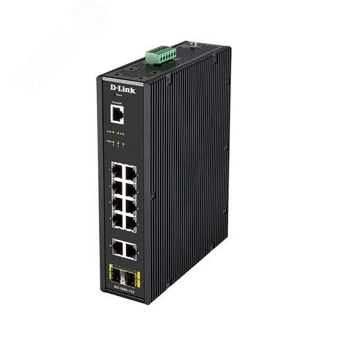 Коммутатор управляемый промышленный L2 12 портов RJ45/SFP 10 100 1000 Мб/с - фото 2