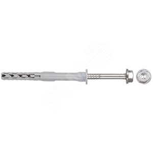 Дюбель фасадный с шурупом 10х200 SXR FUS цилиндрический бортик, нейлон, шестигранная головка