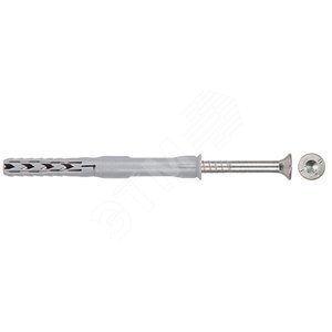 Дюбель фасадный с шурупом 10х160 SXR T потайной бортик, нейлон, потайная головка