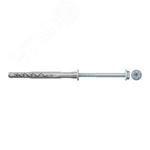 Дюбель фасадный с шурупом 14х80 SXRL FUS цилиндрический бортик, нейлон, шестигранная головка, нерж.сталь А4