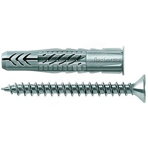 Дюбель универсальный UX 10х60 R S/20 с кромкой    (дюбель + шуруп) - Fischer