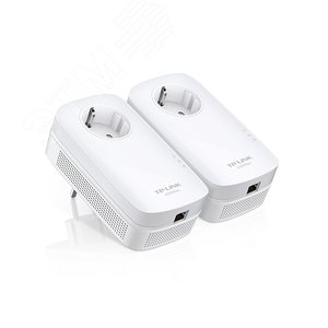 AV1200 комплект гигабитных адаптеров Powerline со встроенной электророзеткой