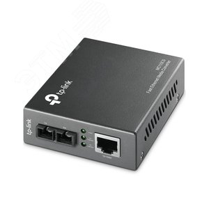 Медиаконвертер 10/100 Мбит/с RJ45 - 100 Мбит/с разъём SC (одномодовый оптоволоконный кабель), полнодуплексный, до 20км, переключающийся адаптер питания, возможность установки в шасси TL-MC1400 (TL-MC110CS) - TP-Link