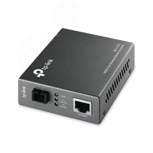Медиаконвертер 10/100 Мбит/с RJ45 - 100 Мбит/с разъём SC (одномодовый оптоволоконный кабель), полнодуплексный,Tx:1550нм, Rx:1310нм, до 20км, переключающийся адаптер питания, возможность установки в шасси TL-MC1400 (TL-MC111CS) - TP-Link
