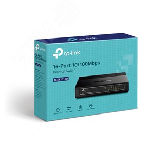 Коммутатор 16-портовый 10/100 Мбит/с настольный RJ45, пластиковый корпус (TL-SF1016D) - фото 3