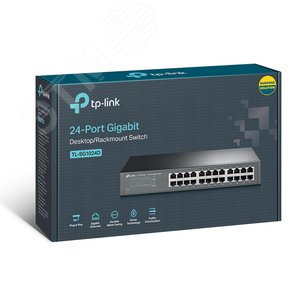 Коммутатор неуправляемый 24 порта RJ45 10 100 1000 Мб/с - фото 3