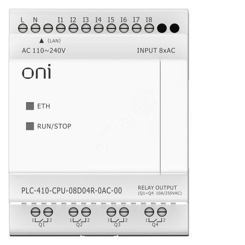 ПЛК 410 Модуль ЦПУ 8 DI 4 RO 220В AC с Ethernet портом без экрана - фото 2
