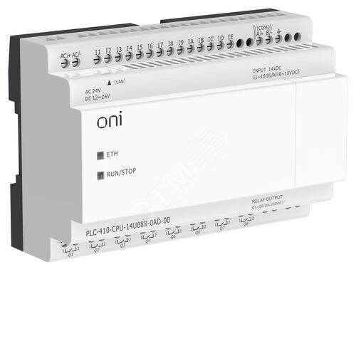 ПЛК 410 Модуль ЦПУ 8 DI 6 UI (0-10 В/DI) 8 RO 12В-24В DC или 24В AC с Ethernet портом без экрана - фото 6