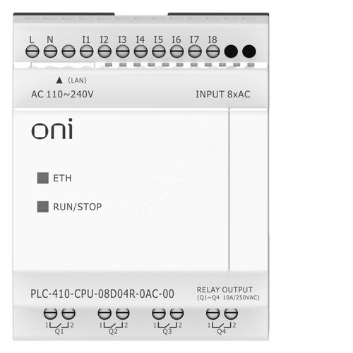 ПЛК 410 Модуль ЦПУ 8 DI 4 RO 220В AC с Ethernet портом без экрана - фото 7