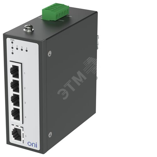 Коммутатор промышленный неуправляемый ISU-430 Ethernet 5 портов 10/100BaseT разъем RJ45 24В AC/12/24/48В DC с резервированием - ONI (IEK), артикул ISU-430-5FE0000000000