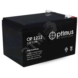 Аккумулятор Optimus OP 12В/12 А/ч (АКБ OP 1212) - Optimus АКБ