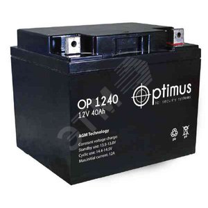 Аккумулятор Optimus OP 12В/40 А/ч (АКБ OP 1240) - Optimus АКБ