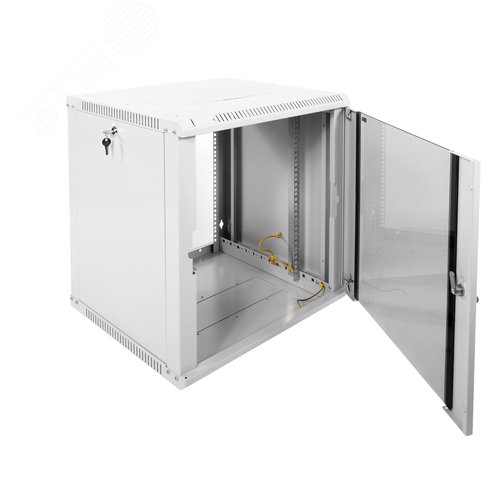Шкаф телекоммуникационный настенный разборный 12U (600х520) дверь стекло 4