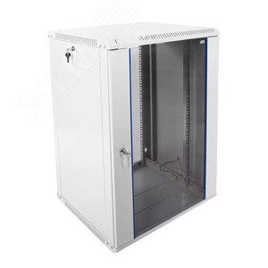 Шкаф телекоммуникационный настенный разборный 18U (600хх520) дверь стекло - ЦМО