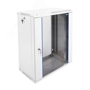 Шкаф телекоммуникационный настенный разборный 15U (600х350) дверь стекло - ЦМО