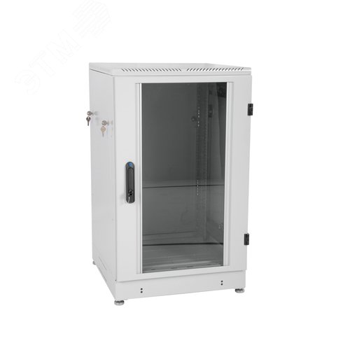 Шкаф телекоммуникационный напольный 18U (600х600) дверь стекло