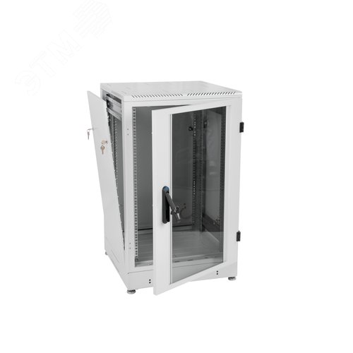 Шкаф телекоммуникационный напольный 18U (600х600) дверь стекло 6