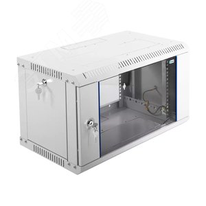 Шкаф телекоммуникационный настенный разборный 6U (600х350) дверь стекло - ЦМО