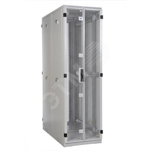Шкаф серверный напольный 42U (600х1200) дверь перфорированная задние двойные перфорированные (ШТК-С-42.6.12-48АА) - ЦМО