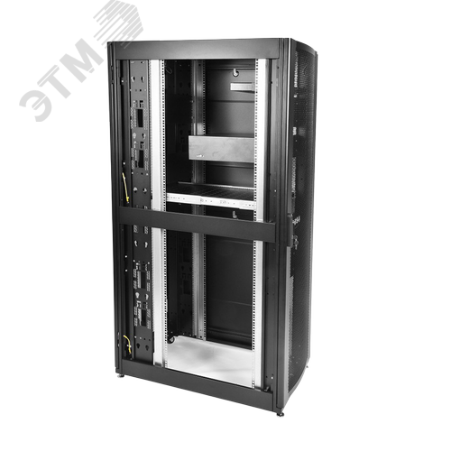 Шкаф серверный ПРОФ напольный 42U (800х1200) дверь перфорированная 2 шт черный в сборе 2