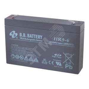 Аккумулятор 6В 9Ач (HR 9-6) - B.B.Battery