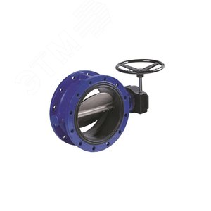 Затвор дисковый поворотный фланцевый DN 150 PN 16 тип 021F диск чугун с редуктором - DENDOR