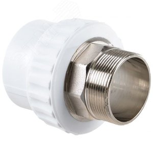 Муфта комбинированная 32x1 1/4' НР под ключ, полипропиленовая PPR белая - VALFEX