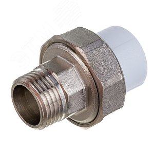Муфта разъемная 20x1/2' НР полипропиленовая PPR американка, усиленная, белая - VALFEX