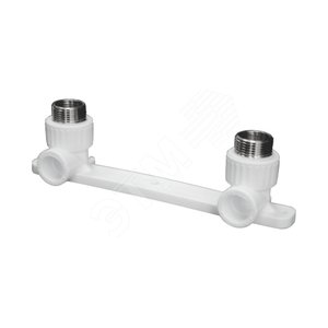 Планка монтажная 25x3/4' НР для смесителя, с водорозетками, полипропиленовая PPR белая - VALFEX