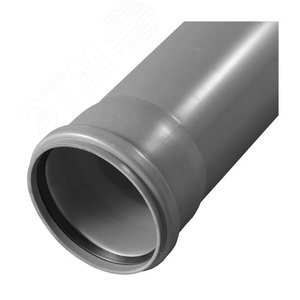 Труба канализационная 50x500 мм, толщина 1.5, PP однораструбная, серая - VALFEX