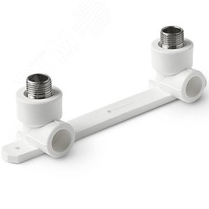 Планка монтажная 25x1/2' НР для смесителя, с водорозетками, полипропиленовая PPR белая - VALFEX