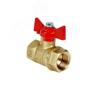 Кран шаровой N/P59 для ВОДЫ 1/2 НР/НР ручка-бабочка, латунный 11Б27фт1М (96/24) - VALFEX-T