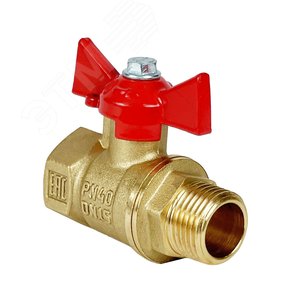Кран шаровой N/P59 для воды 1' ВН ручка-бабочка, латунный 11Б27фт1М - VALFEX-T