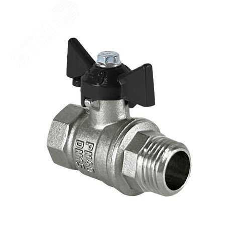 Кран DeltaPro 1/2ВН бабочка, никель - VALFEX-T