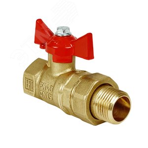 Кран шаровой N/P59 для воды 1/2' ВН ручка-бабочка, америк., латунный 11Б27фт1М - VALFEX-T