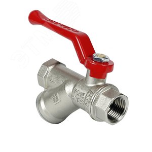 Кран шаровой PREMIUM для воды 11Б27фт1М латунный никелированный с фильтром 1/2' ВР-ВР рычаг - VALFEX-T