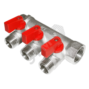 Коллектор резьбовой с шар.кранами ВМ 3/4x3/4x1/2x3 - AQUALINK