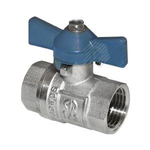 Кран шаровой ВВ 3/4 бабочка никелированный - AQUALINK