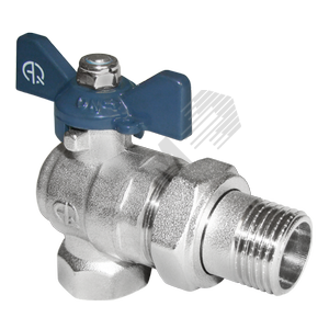Кран шаровой угловой со сгоном ВН 1/2 LU бабочка никелированный - AQUALINK