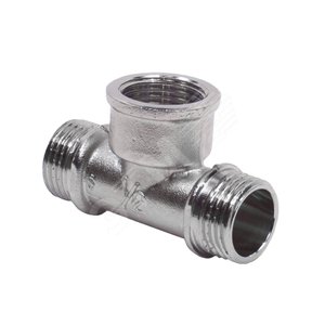 Тройник НВН 1/2'х1/2'х1/2' переходной, никелированный - AQUALINK