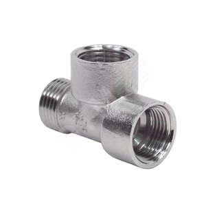 Тройник ВВН 1/2'х1/2'х1/2' переходной, никелированный - AQUALINK