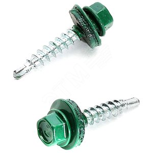 Саморез кровельный 4,8x29 RAL6005 зеленый мох (4000 шт) (УТ-00011950) - Tech-KREP